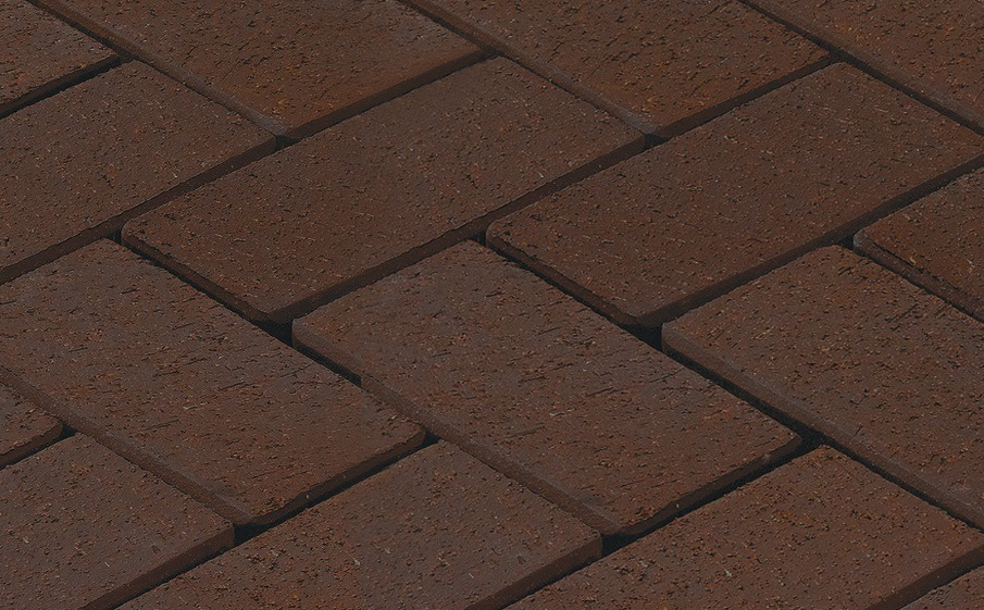 Тротуарная клинкерная брусчатка Vandersanden Wega темно-коричневая, 200*100*45 мм